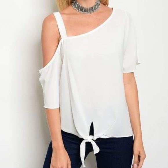 Off White Off Shoulder Top - Picture 1 of 1